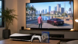 Standard game edition displayed with a console and controller in a home gaming setup.